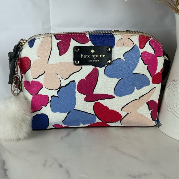 Kate Spade New York Wellesley Festive Butterflies Multi‎ Crossbody Small Bag - Picture 2 of 13